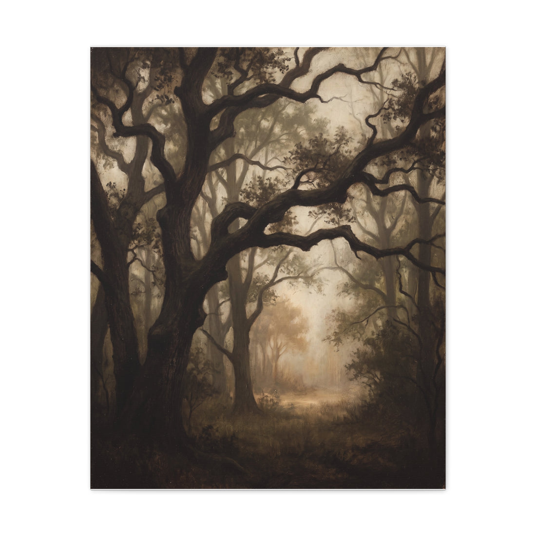 Dark Academia Vintage Woodland Canvas Wall Art | Gallery-Wrapped Stretched Canvas Print