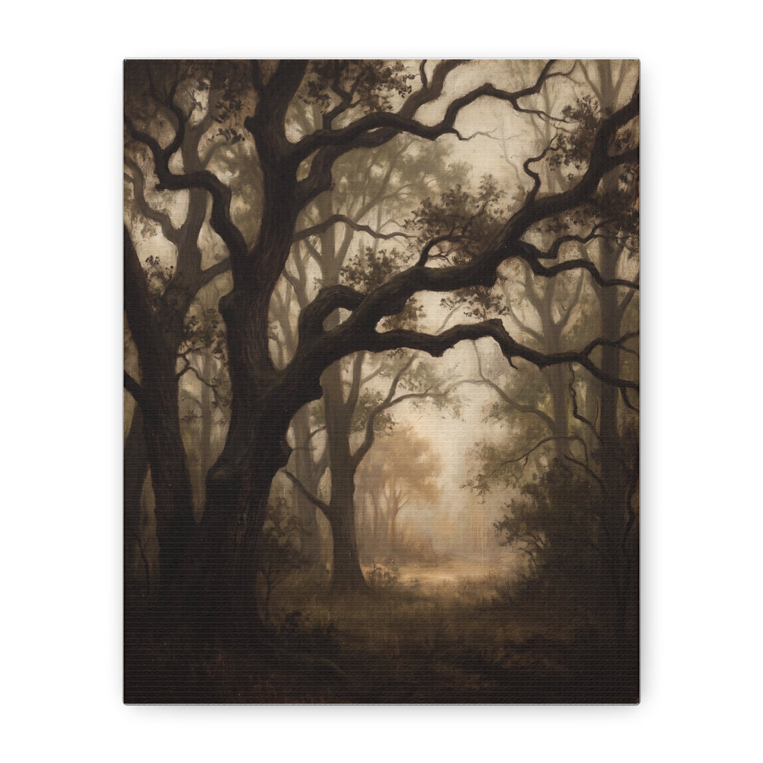 Dark Academia Vintage Woodland Canvas Wall Art | Gallery-Wrapped Stretched Canvas Print
