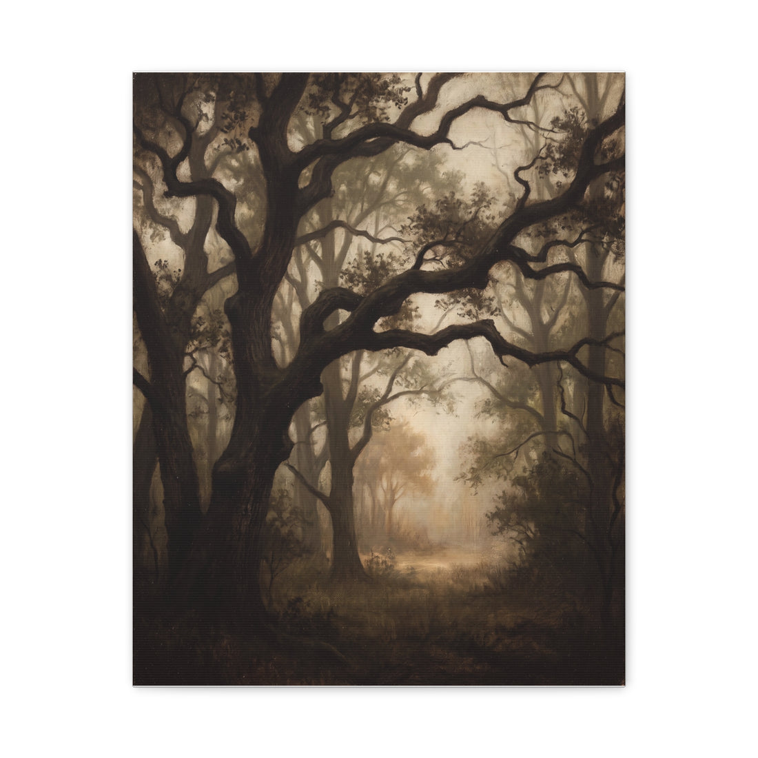 Dark Academia Vintage Woodland Canvas Wall Art | Gallery-Wrapped Stretched Canvas Print