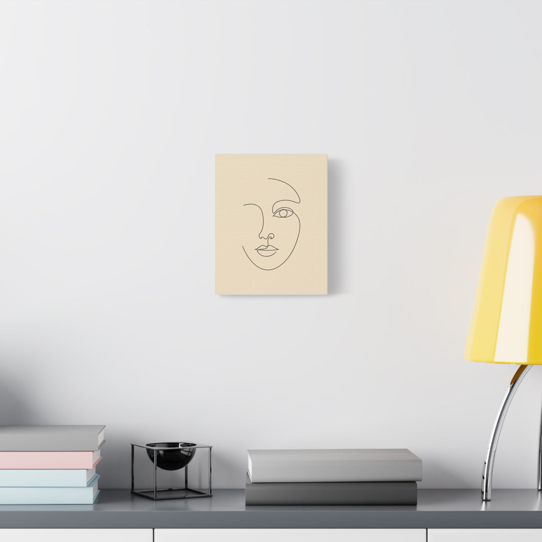 Minimalist Line-Art Face — Stretched Canvas