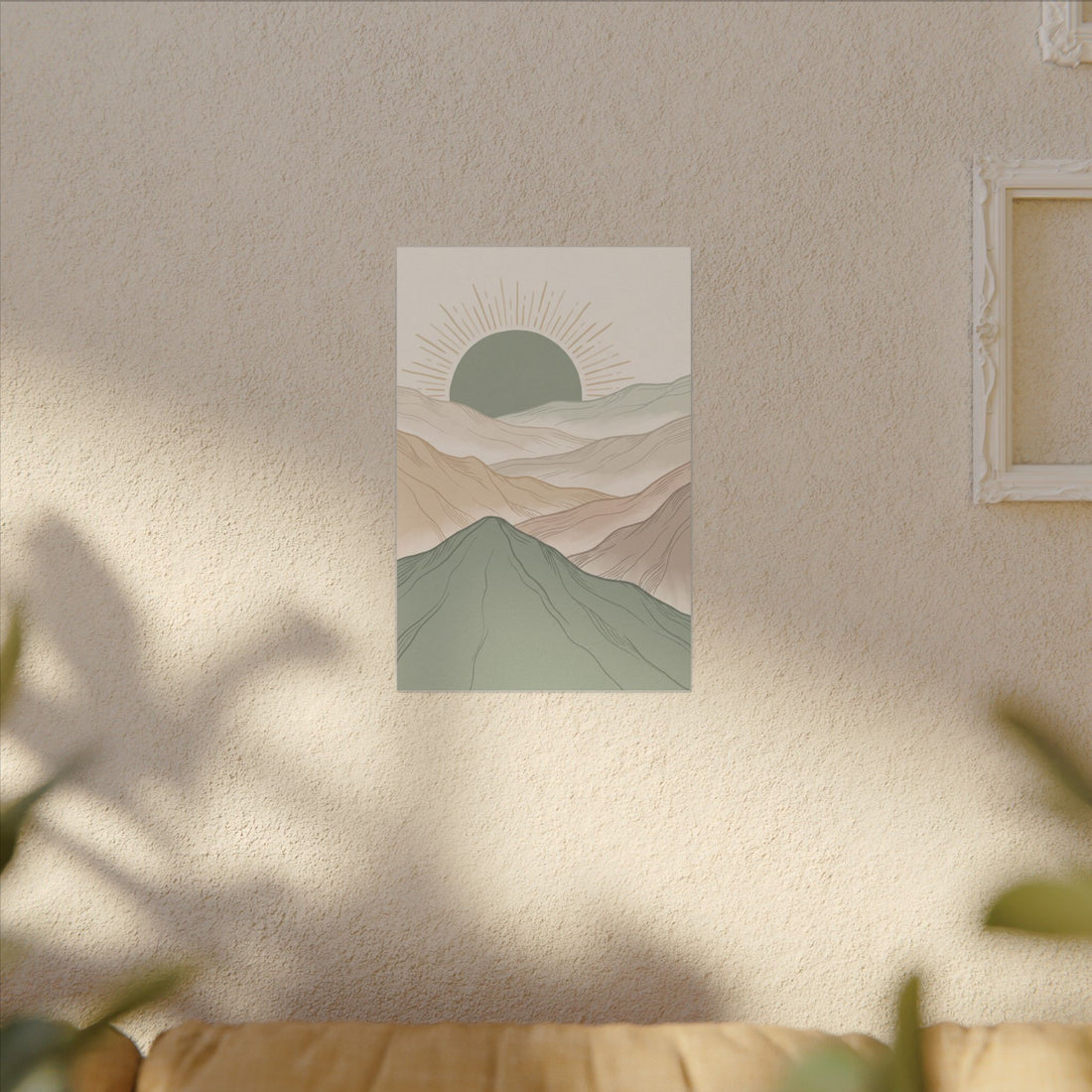 Sage Green Japandi Mist Ridges Canvas Wall Art – Gallery-Wrapped Stretched Canvas Print