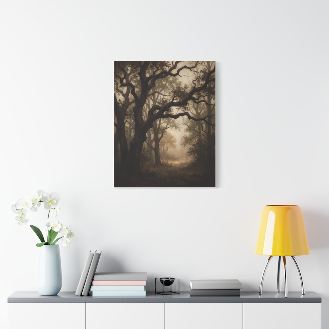 Dark Academia Vintage Woodland Canvas Wall Art | Gallery-Wrapped Stretched Canvas Print