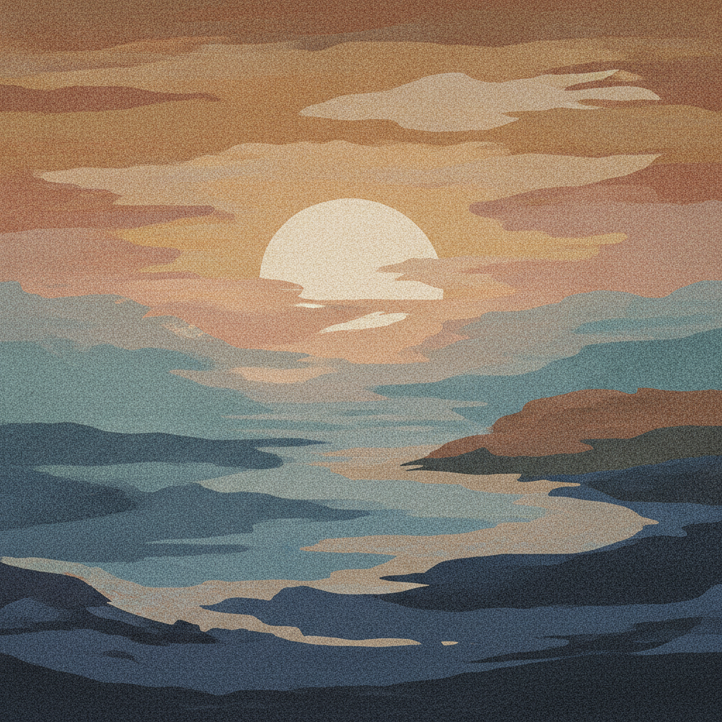 Boho Abstract Sunset & Coastal Landscape Art Set | Set of 3 Printable Wall Art | Instant Download
