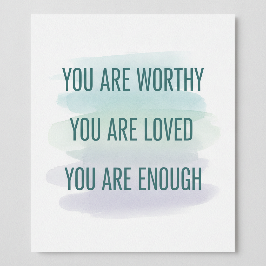 Mental Health Affirmation Wall Art Set — 4 Printable Posters | Therapy Office Decor & Self-Care Reminders (Instant Download)