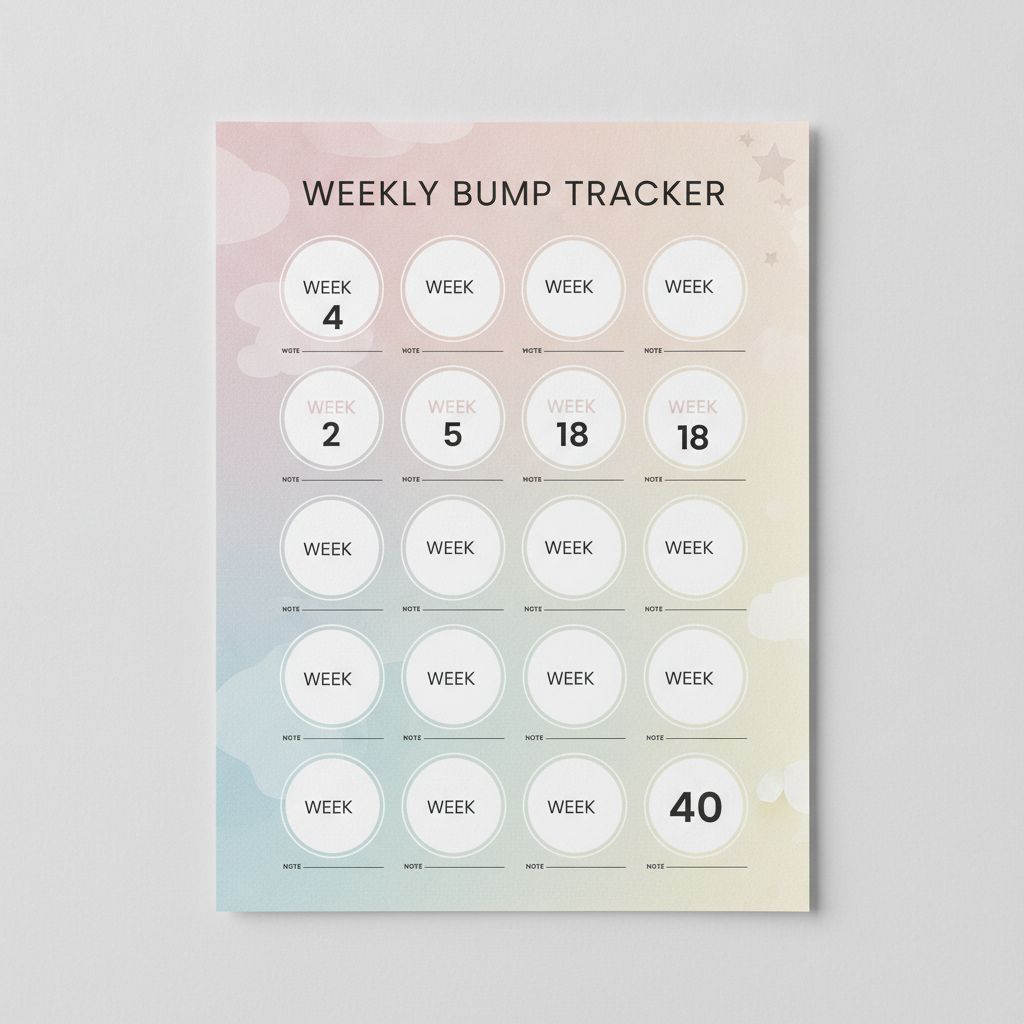Digital Pregnancy Journal and Baby Memory Planner — Printable PDF | Weekly Bump Tracker, First Year Milestones