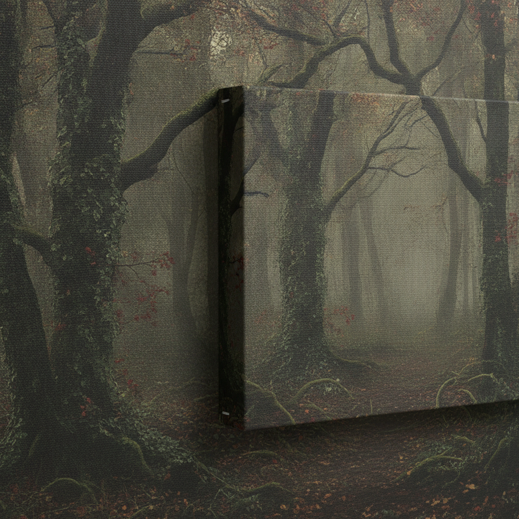 Dark Academia Vintage Woodland Canvas Wall Art — Gallery-Wrapped Stretched Canvas Print