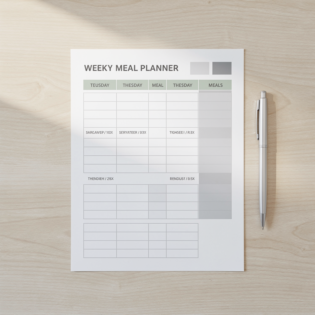 Weekly Meal Planner | Printable PDF | Instant Download