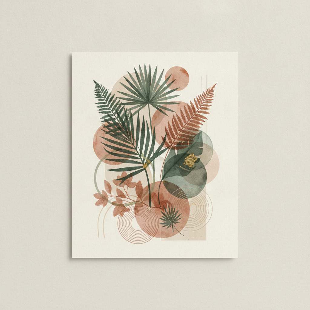 Botanical Abstract Print – Printable Wall Art, Instant Download