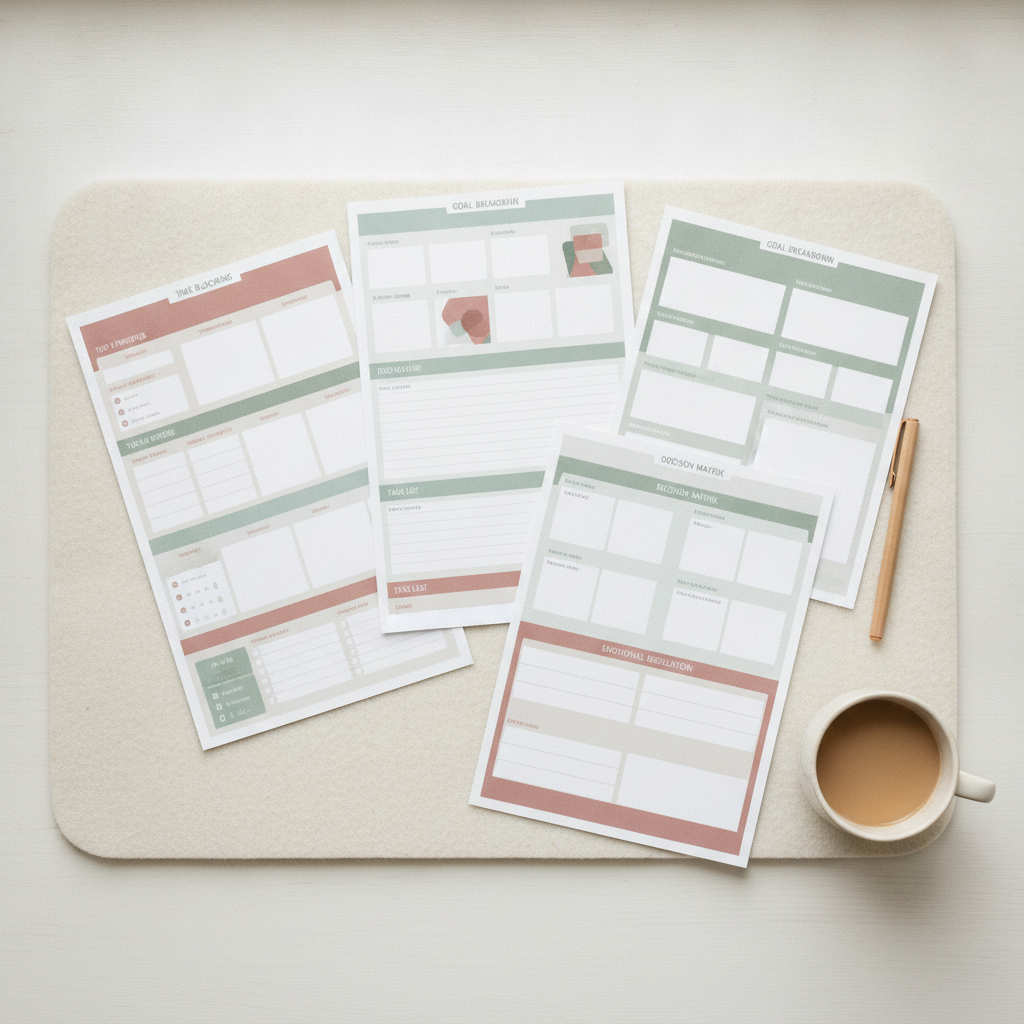 ADHD Daily Planner & Executive Function Workbook Bundle — Printable Digital Download