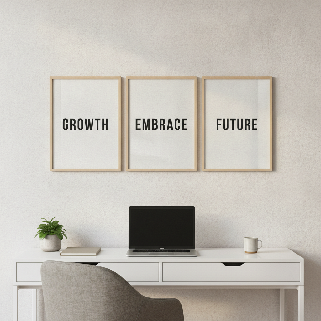Motivational Quote Wall Art Set of 3 — Minimalist Typography Prints, Instant Download