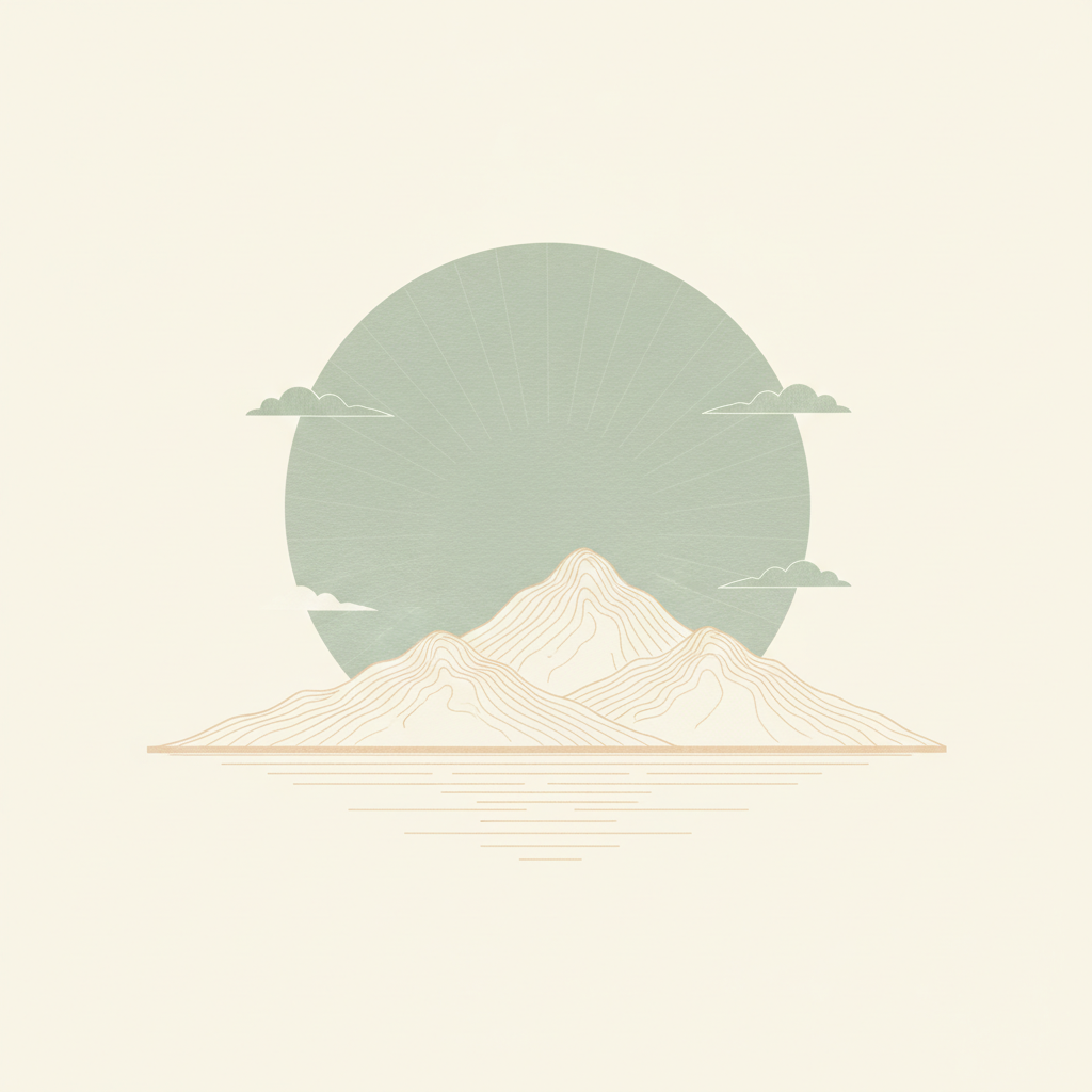 Sage Green Japandi Sun — print artwork