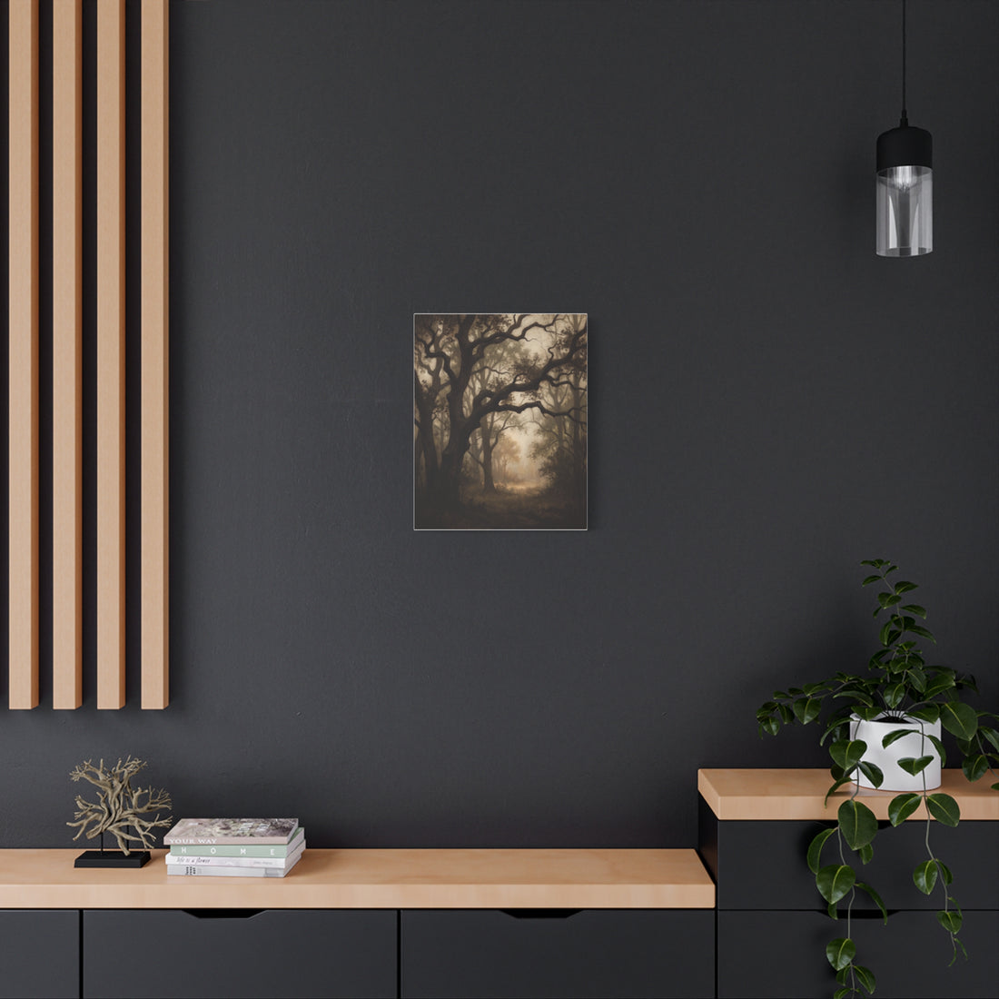 Dark Academia Vintage Woodland Canvas Wall Art | Gallery-Wrapped Stretched Canvas Print