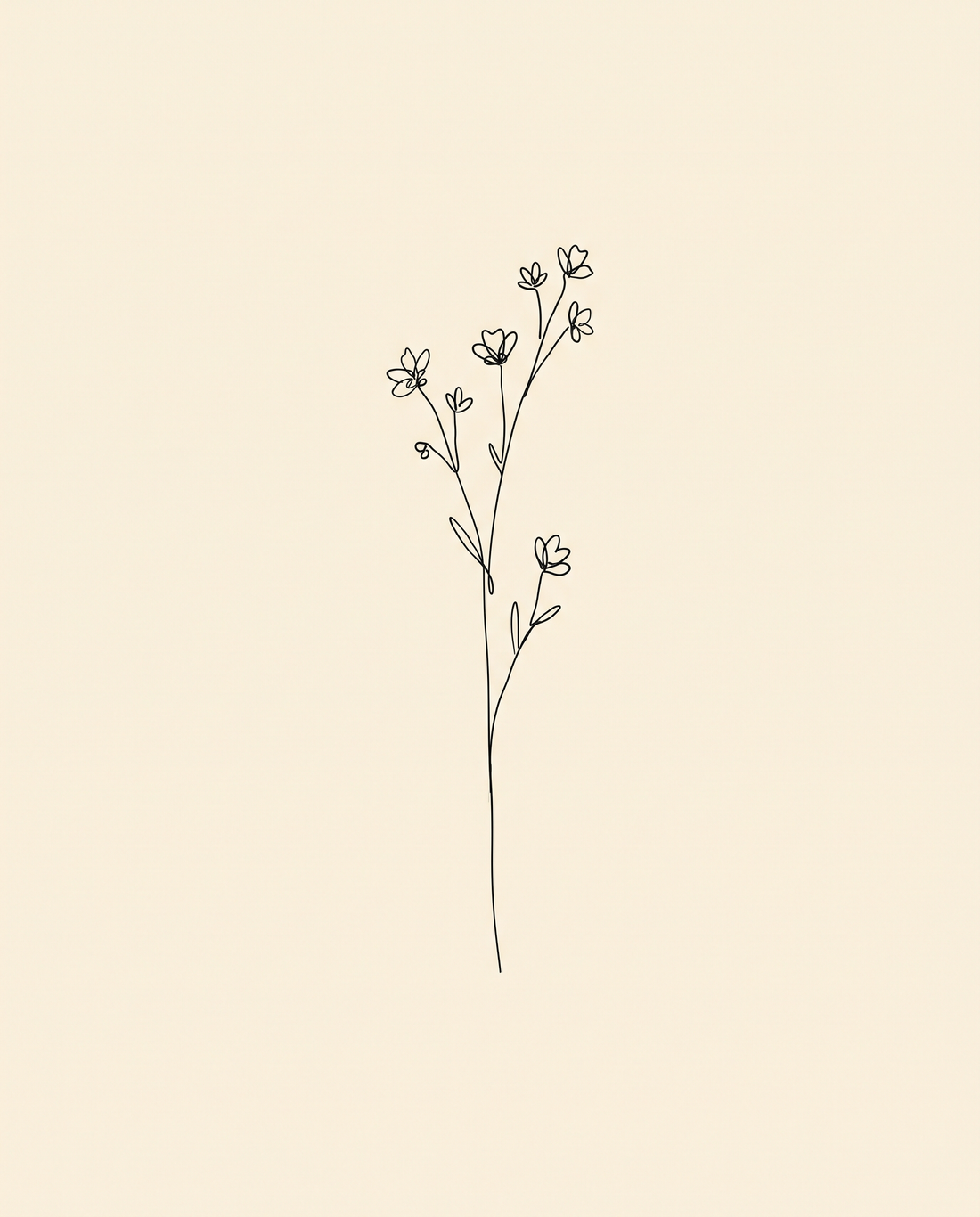 Botanical Fine-Line Art Set — Stretched Canvas Set of 3 | Printable Wall Art | Digital Download Available