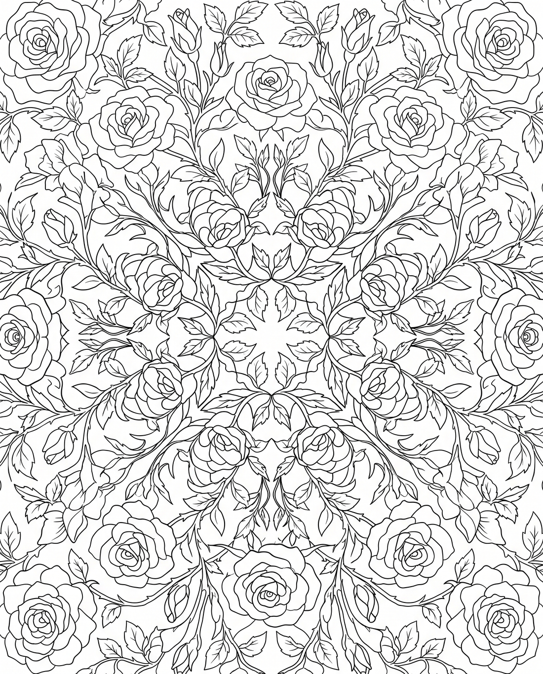 Floral Adult Coloring Book | 6 Printable Coloring Pages | Instant Download