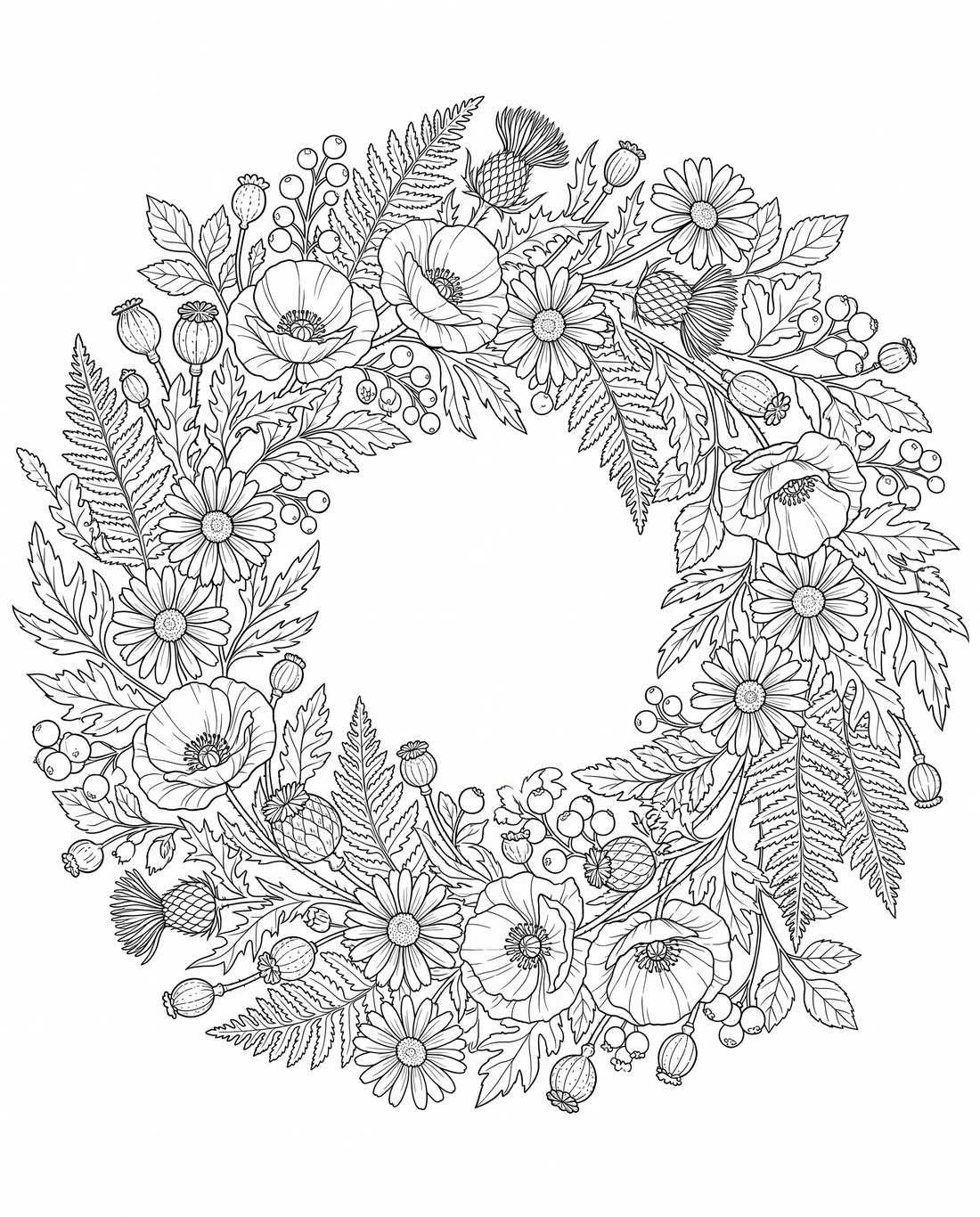 Floral Adult Coloring Book | 6 Printable Coloring Pages | Instant Download