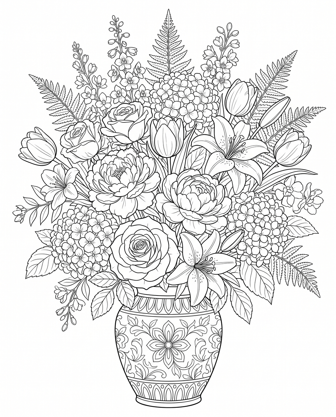 Floral Adult Coloring Book | 6 Printable Coloring Pages | Instant Download