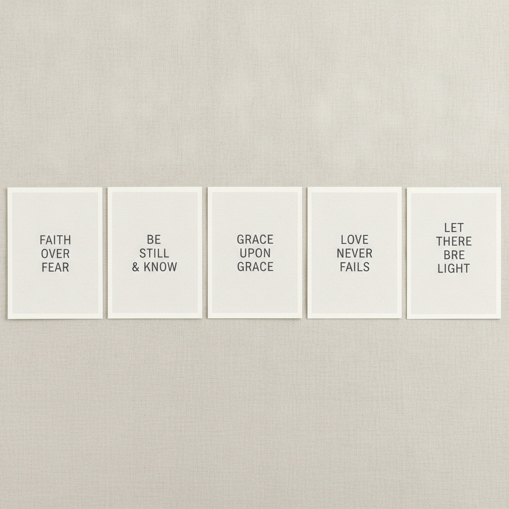 Scripture & Faith Typography Wall Art Set | Minimalist Bible Verse Prints | Neutral Christian Gallery Wall | Instant Download