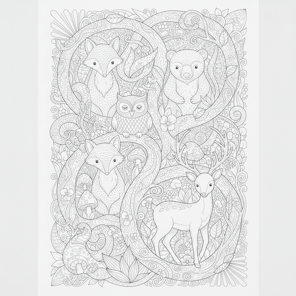 Massive Digital Coloring Book Bundle | 500+ Pages Cute Animals, Nature & Grayscale Adult Coloring | Printable PDF