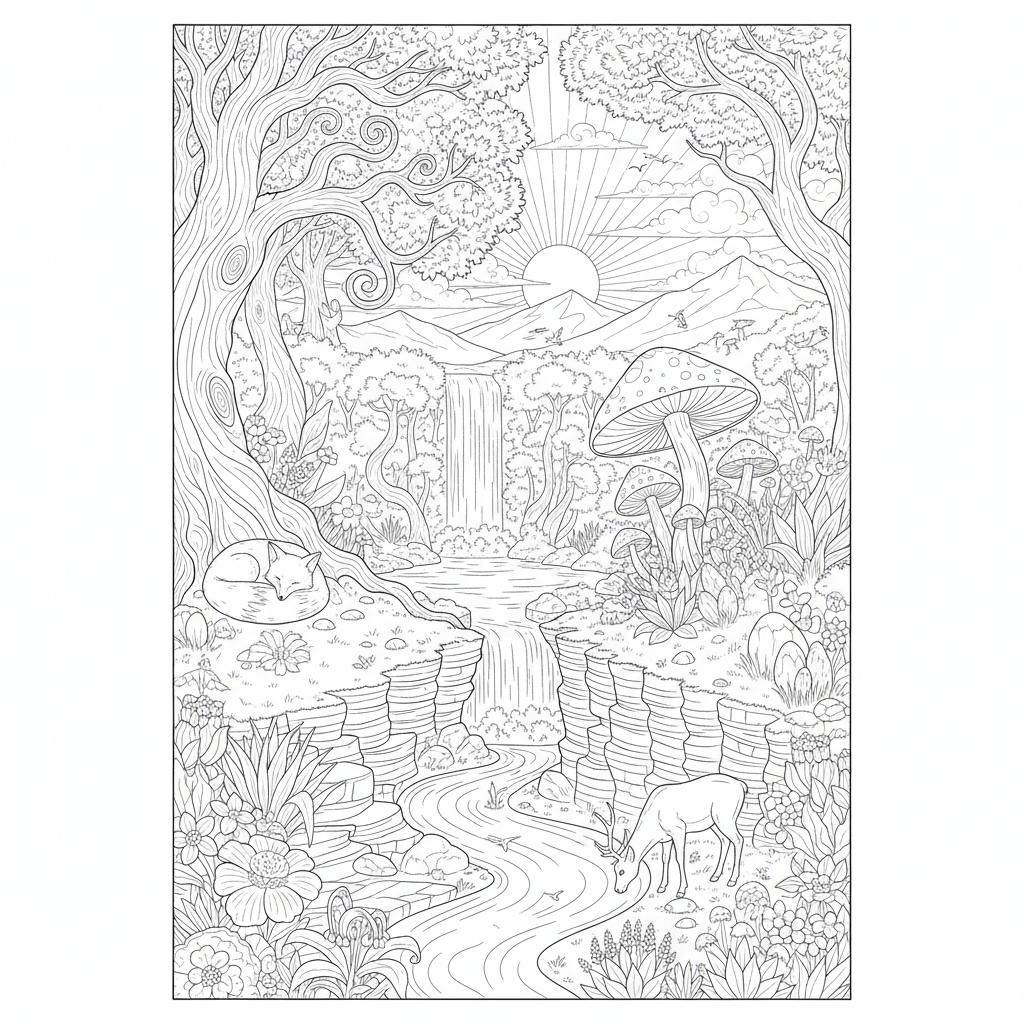 Massive Digital Coloring Book Bundle | 500+ Pages Cute Animals, Nature & Grayscale Adult Coloring | Printable PDF
