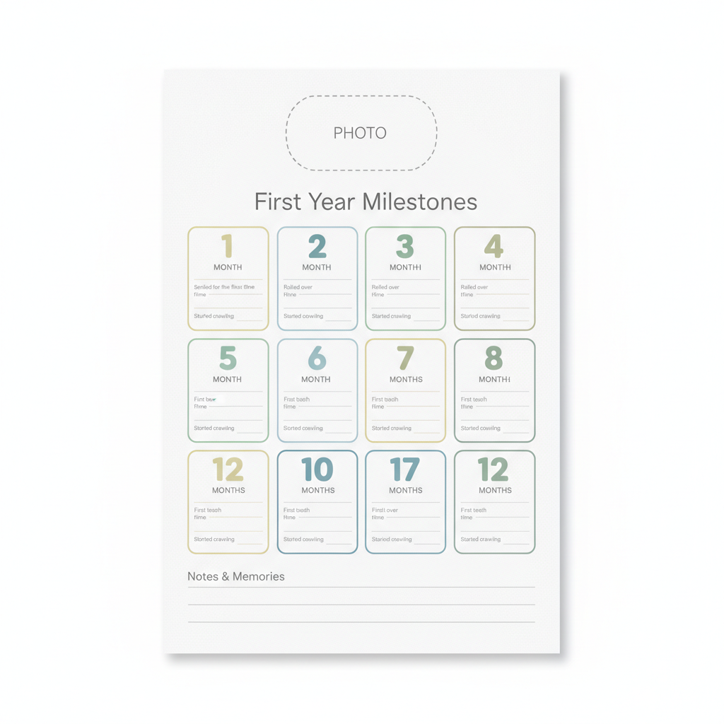 Digital Pregnancy Journal and Baby Memory Planner — Printable PDF | Weekly Bump Tracker, First Year Milestones