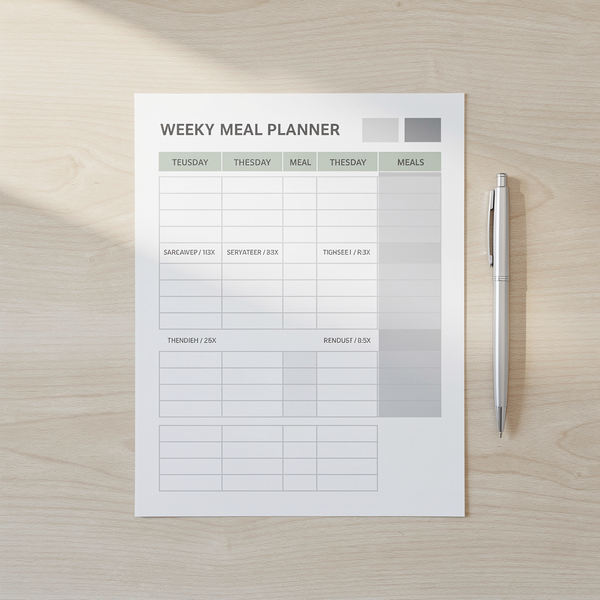 Weekly Meal Planner | Printable PDF | Instant Download