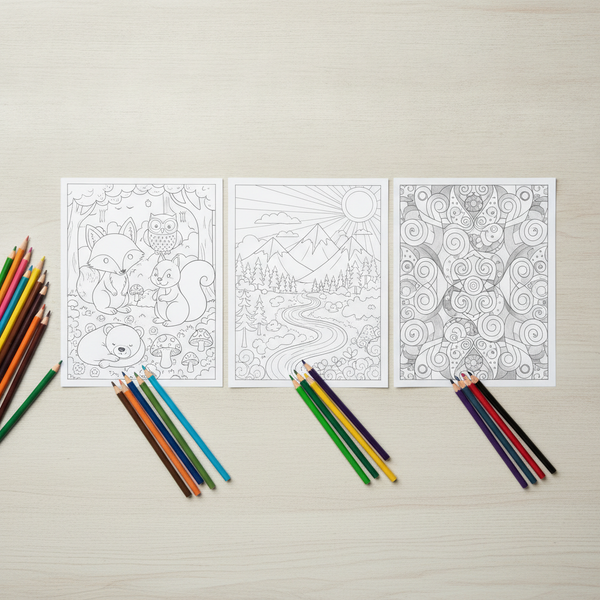 Massive Digital Coloring Book Bundle | 500+ Pages Cute Animals, Nature & Grayscale Adult Coloring | Printable PDF