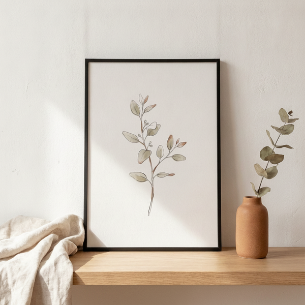 Minimalist Botanical Wall Art — Stretched Canvas Set of 3 | Digital Download Available
