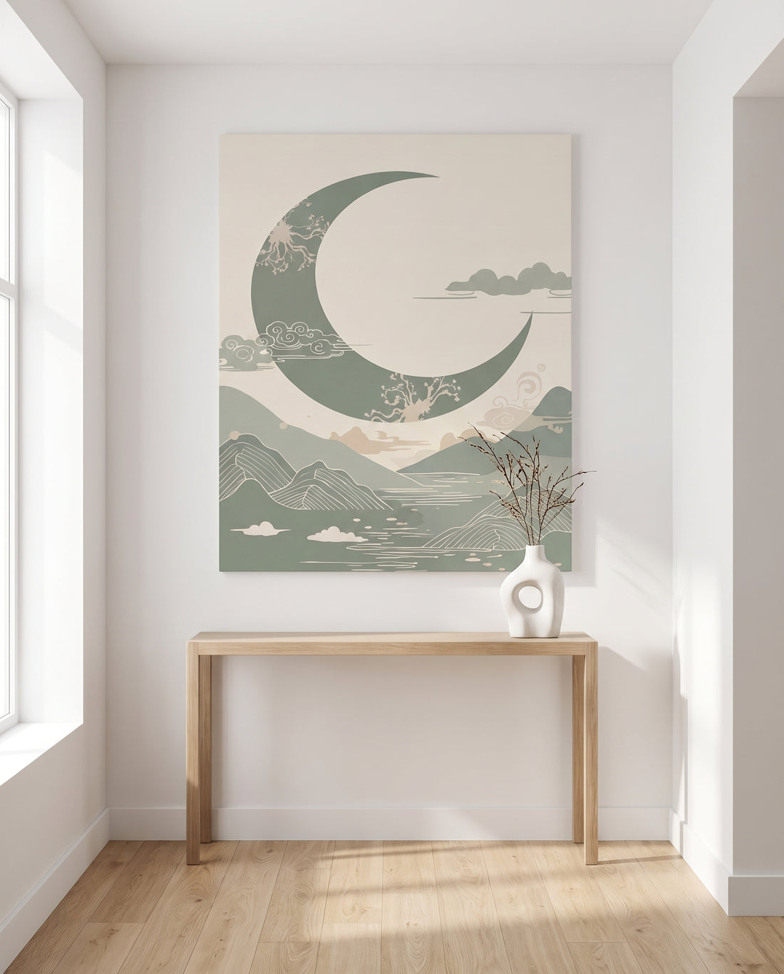 In a bright entryway