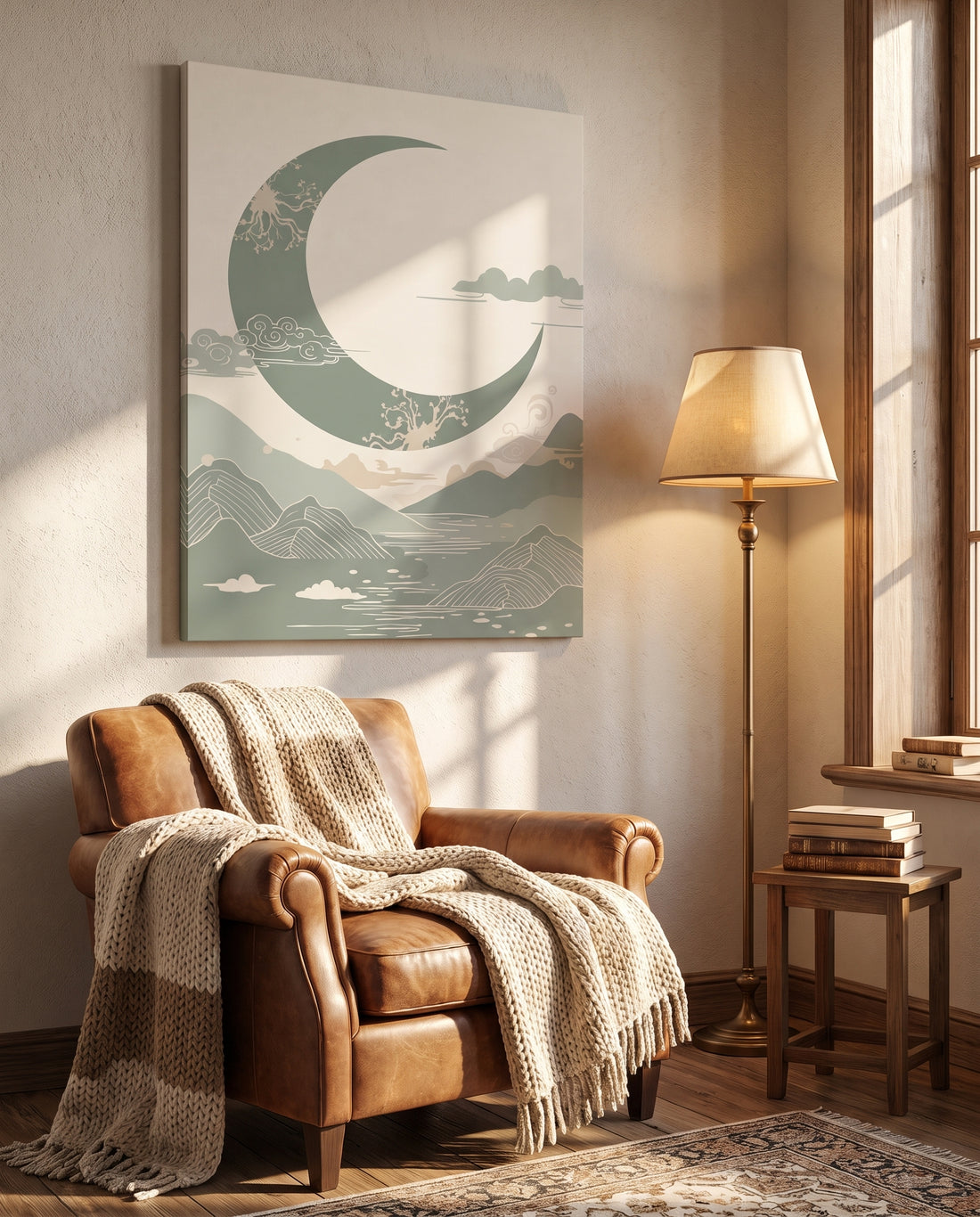 In a cozy reading corner